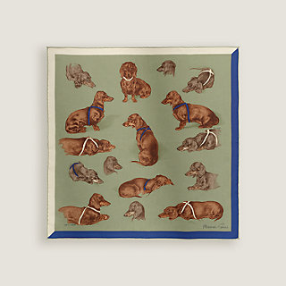 Les Bassets scarf 45 - Blue | Hermès Macau SAR